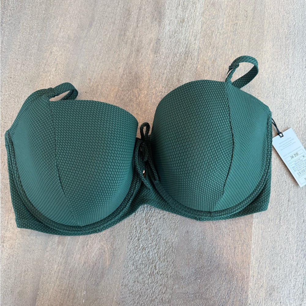Strapless Padded Bikini Top in Deep Green